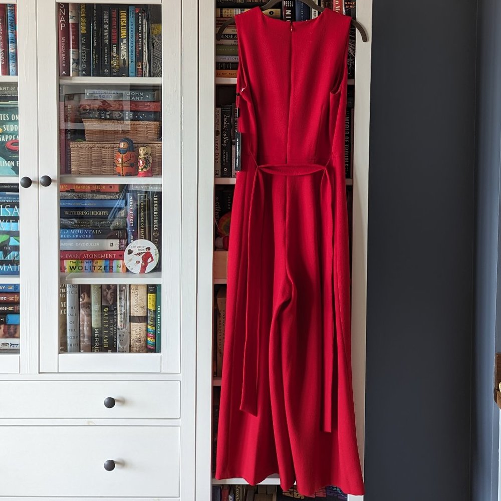 Karl Lagerfeld Red Belted Jumpsuit // Wide Leg & Cropped // Size 6 // NWT - Picture 2 of 7